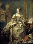 Francois Boucher Madame de Pompadour, la main sur le clavier du clavecin Sweden oil painting artist